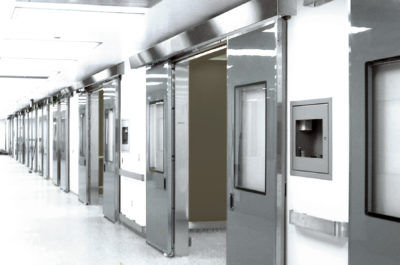 Porte coulissante - 77000F  - TMI, LLC - en acier inoxydable / PVC / en fibre de verre