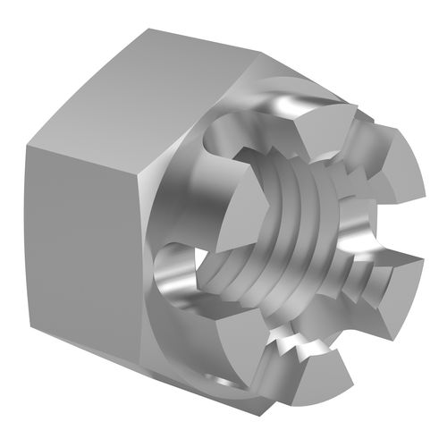 Écrou hexagonal - DIN 935  - Lederer - à créneaux / en acier