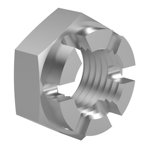 Écrou hexagonal - DIN 979  - Lederer - à créneaux / en acier
