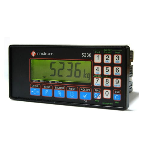 Indicateur de pesage affichage LCD - 5230 - Rinstrum - encastrable / sur rail DIN / étanche à la poussière
