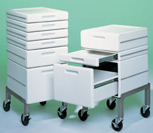 Armoire de stockage - Terra Universal Inc. - à roulettes / à tiroir / en acier inoxydable
