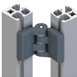 Charnière en acier galvanisé - 21.1044/0 - Minitec - 270° / pour profilés en aluminium / pour applications lourdes