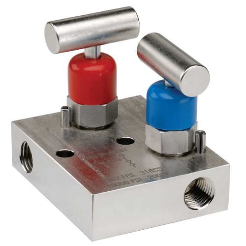 Manifold 2 voies - 2 series - NOSHOK - en acier inoxydable