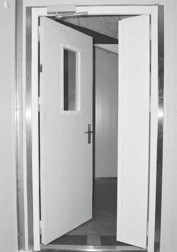 Porte battante - MH0501I - DAN-doors - en acier inoxydable / pour chambre froide / industrielle