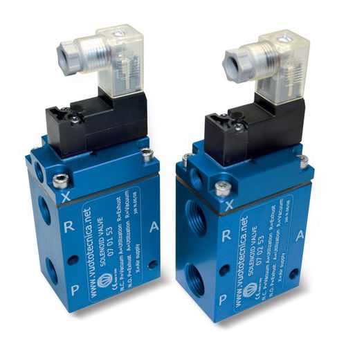Électrovanne à commande assistée - 070x53 series - VUOTOTECNICA - 3 voies / NF / NO