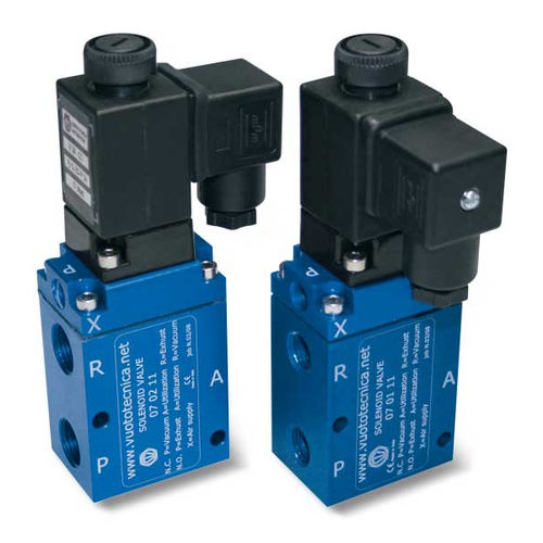 Électrovanne à commande assistée - 070x11 series - VUOTOTECNICA - 3 voies / NF / NO
