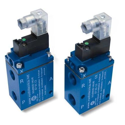 Électrovanne à commande assistée - 070x13 series - VUOTOTECNICA - 3 voies / NF / NO