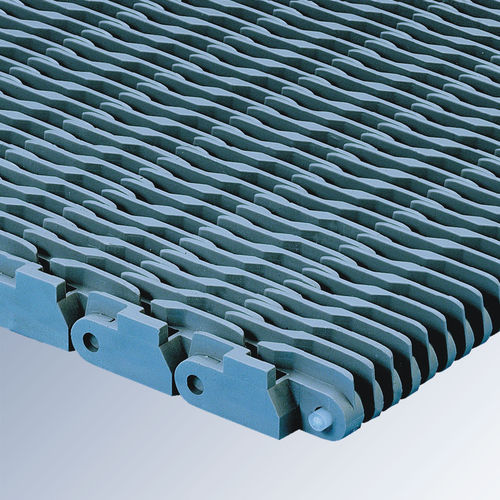 Bande de convoyeur modulaire -  E41 series - Afher Eurobelt - en polypropylène / à nervures / industrielle