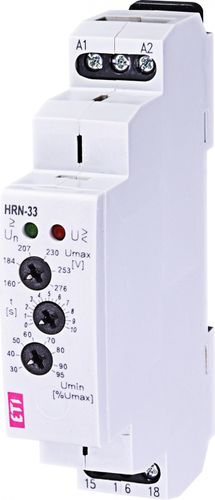 Relais de surveillance de tension - 002470015 - ETI - 1NO/NF / monophasé / sur rail DIN