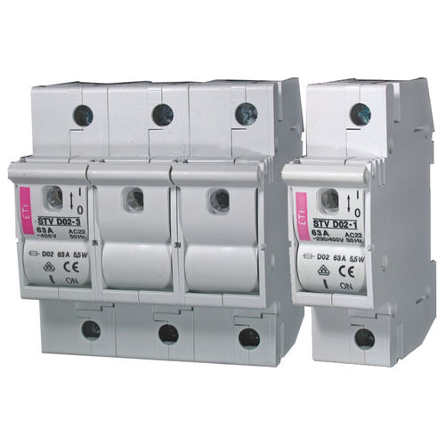 Commutateur principal basse tension - STV D02 - ETI - à fusible type D0 / sur rail DIN