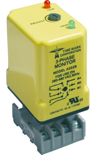 Relais de surveillance de tension - 85 - 480 V | 252 series - Time Mark - d'absence de phases / triphasé / pour moteur électrique