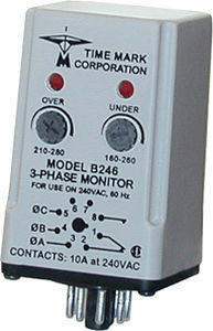 Relais de surveillance de tension - 85 - 450 V | 246 series - Time Mark - de déséquilibre de phases / triphasé / pour moteur électrique