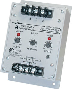 Relais de surveillance de surtension - 1.5 - 6 W | 269  - Time Mark - de sous-tension / 1NO/NF / triphasé