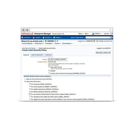 Logiciel de gestion de contrôle d'accès et de sécurité - Label Security - Oracle - de commande / commercial