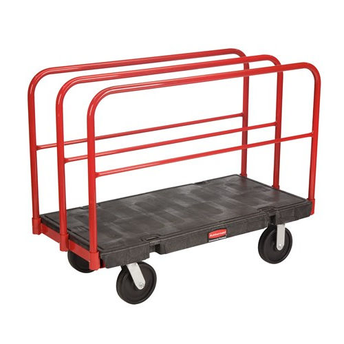Chariot de manutention - FG446800BLA - Rubbermaid - en métal / à plate-forme / porte panneau