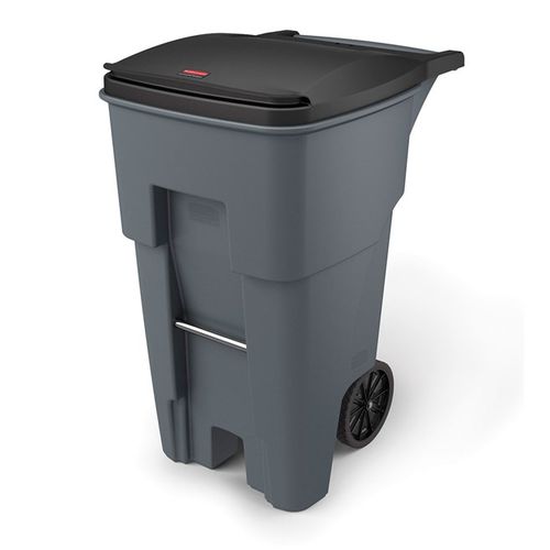 Conteneur à déchets en plastique - FG9W2100GRAY - Rubbermaid - avec couvercle / avec poignée / à 2 roues
