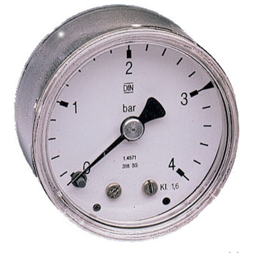 Manomètre à cadran - MS series - AirCom Pneumatic - fileté / en acier inoxydable / à capsule