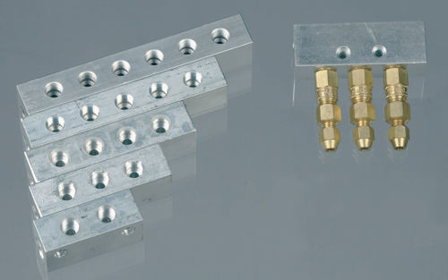Manifold 6 voies - DRT - Azeta Zeo Asioli - aluminium / pour système de lubrification centralisée