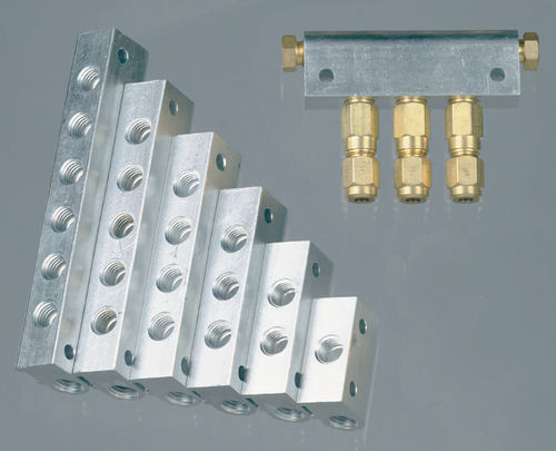 Manifold 6 voies - DRE  - Azeta Zeo Asioli - aluminium / pour système de lubrification centralisée