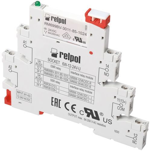 Relais électromécanique DC - SIR6 series - RELPOL - AC / miniature / sur rail DIN