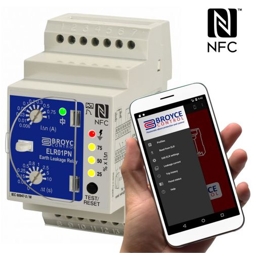 Relais de protection de fuite à la terre - ELR01PN - Broyce Control - 1NO/NF / AC/DC / sur rail DIN