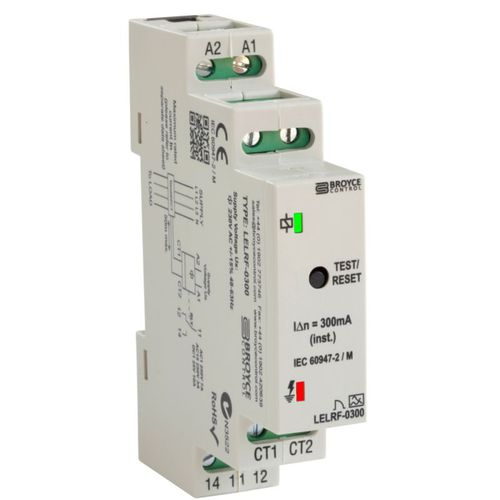 Relais de protection de fuite à la terre - LELRF-0300 - Broyce Control - 1NO/NF / AC / sur rail DIN