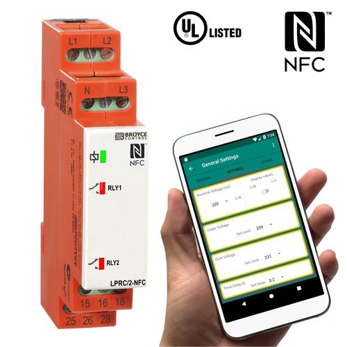 Relais de protection de surtension - LPRC/2-NFC - Broyce Control - de sous-tension / d'absence de phases / triphasé
