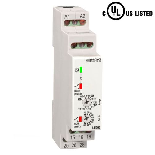 Temporisateur retardé à l'attraction - LEDK - Broyce Control - sur rail DIN / SPDT