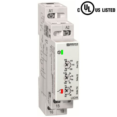 Relais de contrôle de surtension - LXCVR - Broyce Control - de sous-tension / 1NO/NF / sur rail DIN