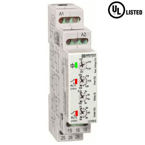 Relais de surveillance de sous-tension - LCVR/2 - Broyce Control - de surtension / 1NO/NF / AC