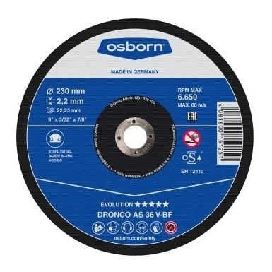 Disque à tronçonner pour acier - AS 36 V - Osborn GmbH - fin
