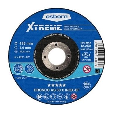 Disque à tronçonner pour acier inoxydable - AS 60 X INOX XTREME - Osborn GmbH - pour métaux non ferreux / fin