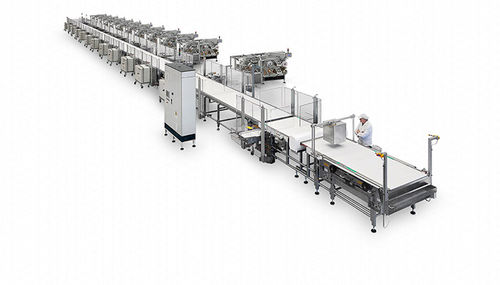 Ligne de conditionnement pour l'industrie agroalimentaire - EDS - Sacmi - convoyeur / automatique