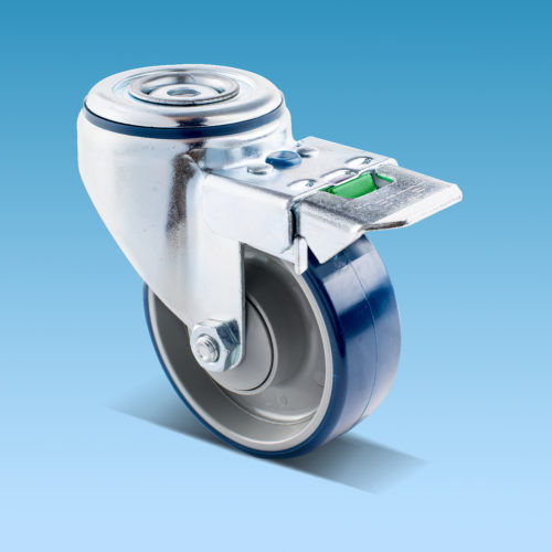 Roulette pivotante - LK series - Manner - à platine / enduite polyuréthane / en acier