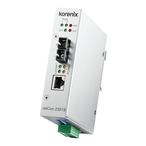 Convertisseur média - JetCon 2301S - Korenix Technology - Ethernet / de fibre optique / rapide