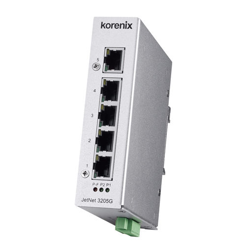 Commutateur Ethernet non administrable - JetNet 3205G - Korenix Technology - 5 ports / 10/100BaseT(X) / Gigabit Ethernet