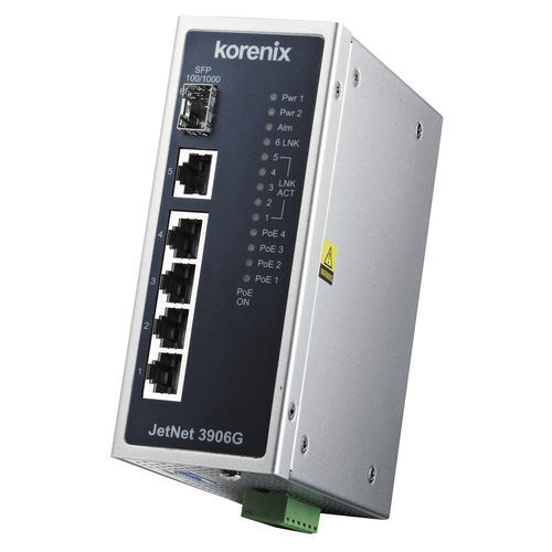 Commutateur Ethernet amplificateur - JetNet 3906G - Korenix Technology - non administrable / 6 ports / gigabit