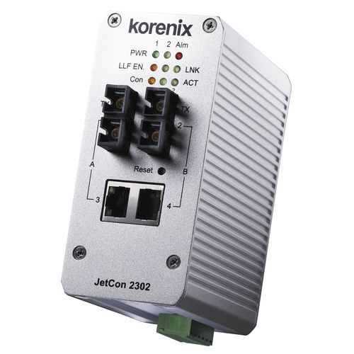 Convertisseur média - JetCon 2302 - Korenix Technology - Ethernet / de fibre optique / industriel