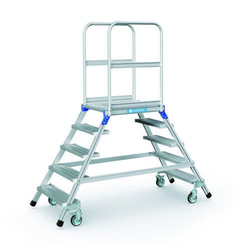 Échelle en aluminium - 4198 series - ZARGES - mobile / à plate-forme