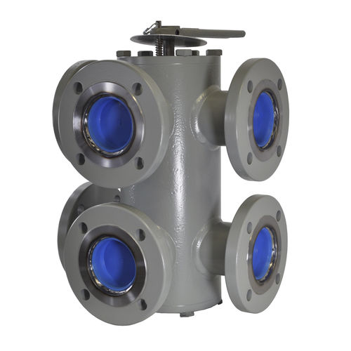 Vanne d'aiguillage 3 voies - The Hilliard Corporation - socle rond / avec actionnement manuel / 6 ports
