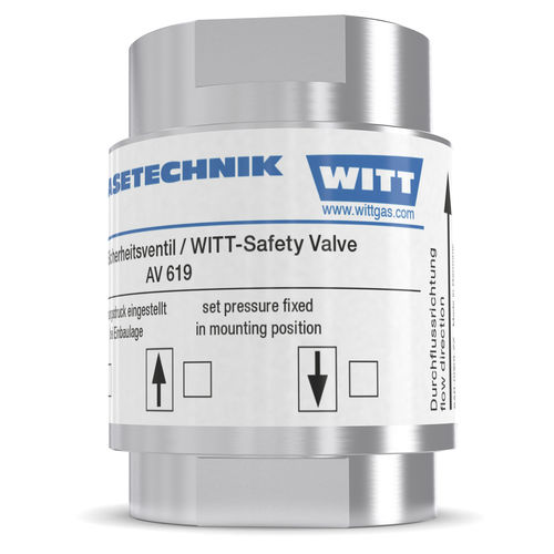 Soupape de décharge de sécurité pour gaz - AV 619-ES - WITT-Gasetechnik - pour pipeline / pour réservoir / en acier inoxydable