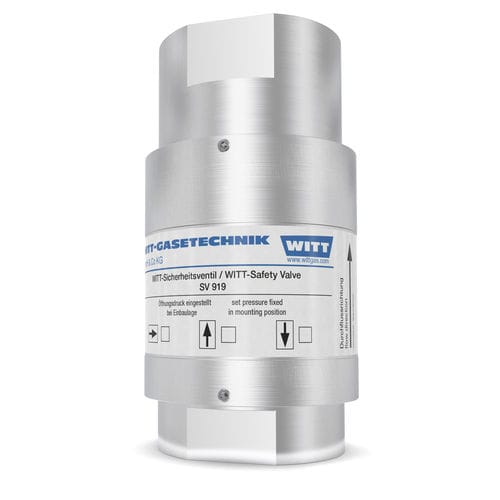 Soupape de décharge de sécurité à gaz - AV 919 - WITT-Gasetechnik - pour pipeline / pour réservoir / en acier inoxydable