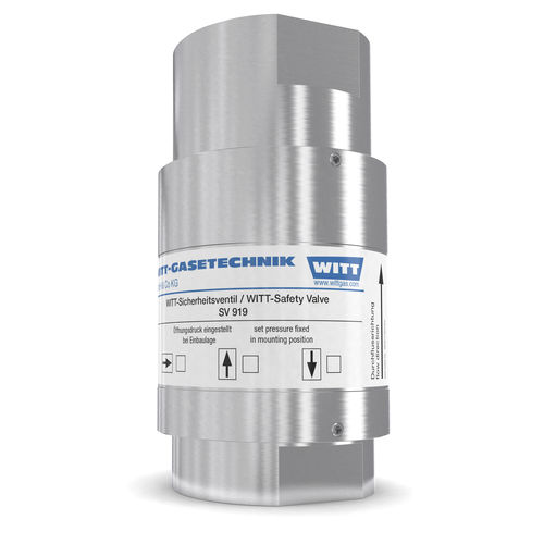 Soupape de décharge de sécurité à gaz - AV 919-ES - WITT-Gasetechnik - pour pipeline / pour réservoir / en acier inoxydable