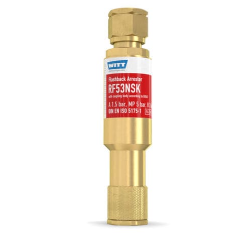 Antiretour pare-flamme pour opération de découpe et soudage - RF53NSK - WITT-Gasetechnik - pour l'industrie du verre / pour régulateur de pression / pour l'hydrogène