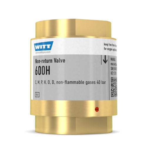 Clapet anti-retour pour oxygène - NV600H - WITT-Gasetechnik - pour gaz / en laiton