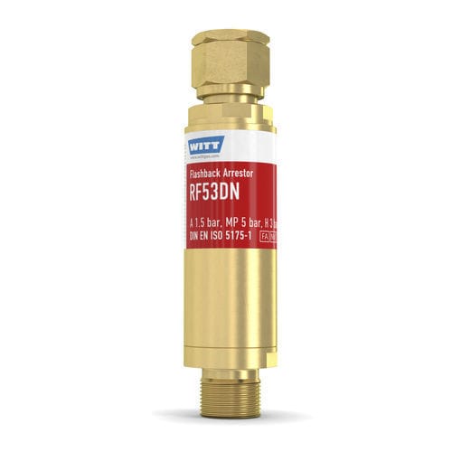 Antiretour pare-flamme pour opération de découpe et soudage - RF53DN - WITT-Gasetechnik - pour l'industrie du verre / pour régulateur de pression / pour l'hydrogène