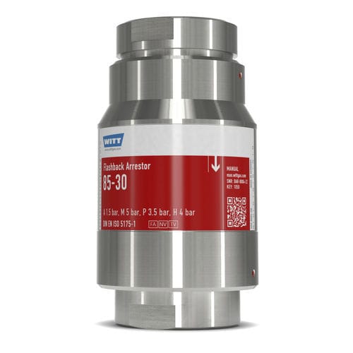 Antiretour pare-flamme avec clapet anti-retour - RF85-30N-ES - WITT-Gasetechnik - de process / de laboratoire / pour l'industrie chimique