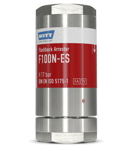 Antiretour pare-flamme avec clapet anti-retour - F100N-ES - WITT-Gasetechnik - pour opération de découpe et soudage / pour l'hydrogène / pour l'industrie du verre