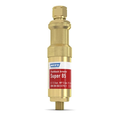 Antiretour pare-flamme avec clapet de coupure en pression - Super 85 - WITT-Gasetechnik - avec clapet anti-retour / rapide / pour l'industrie du verre