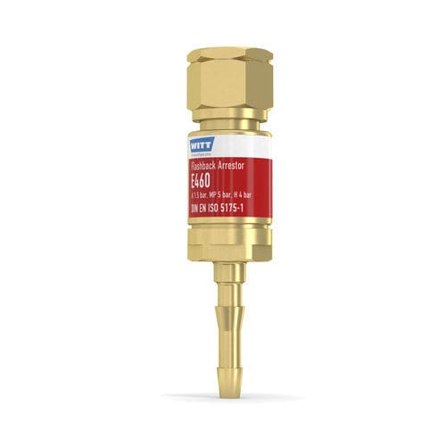 Antiretour pare-flamme avec clapet anti-retour - E460-1 - WITT-Gasetechnik - pour l'industrie du verre / pour l'hydrogène / pour opération de découpe et soudage